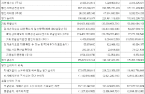 포괄손익계산서 기타포괄손익 계정 항목