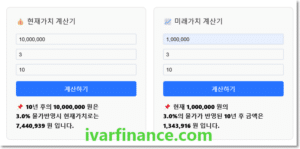 화폐가치-현재가치_미래가치 계산기