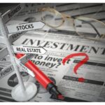 금융상품(Financial product) 투자(Investmmente)표지판-주식, ETF, 펀드, 부동산(real estate)