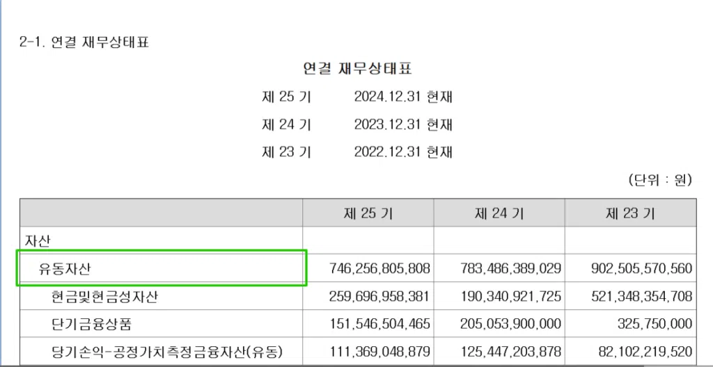 씨젠(096530)-연결재무상태표_유동자산(2024년 사업보고서)